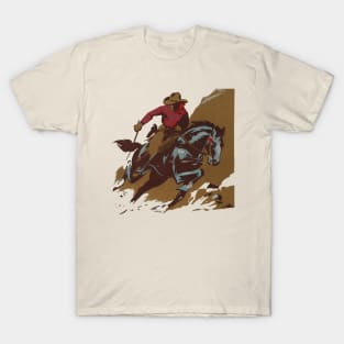 Vintage Western Cowboy Illustration T-Shirt